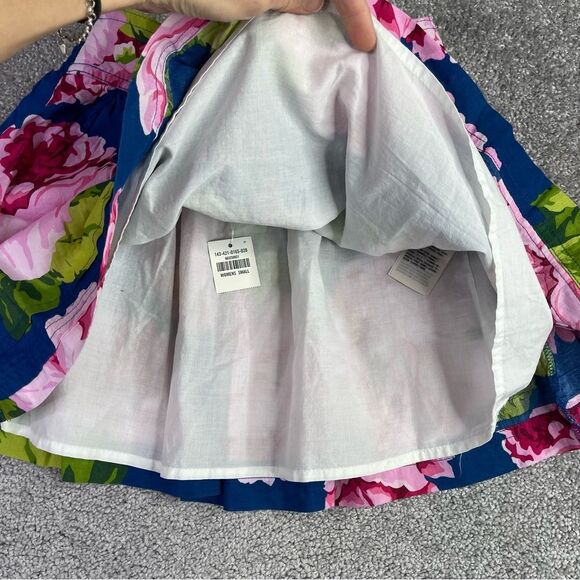 Abercrombie & Fitch Mini Skirt Women's Small Blue Floral Flare Lined Y2K - Picture 2 of 8
